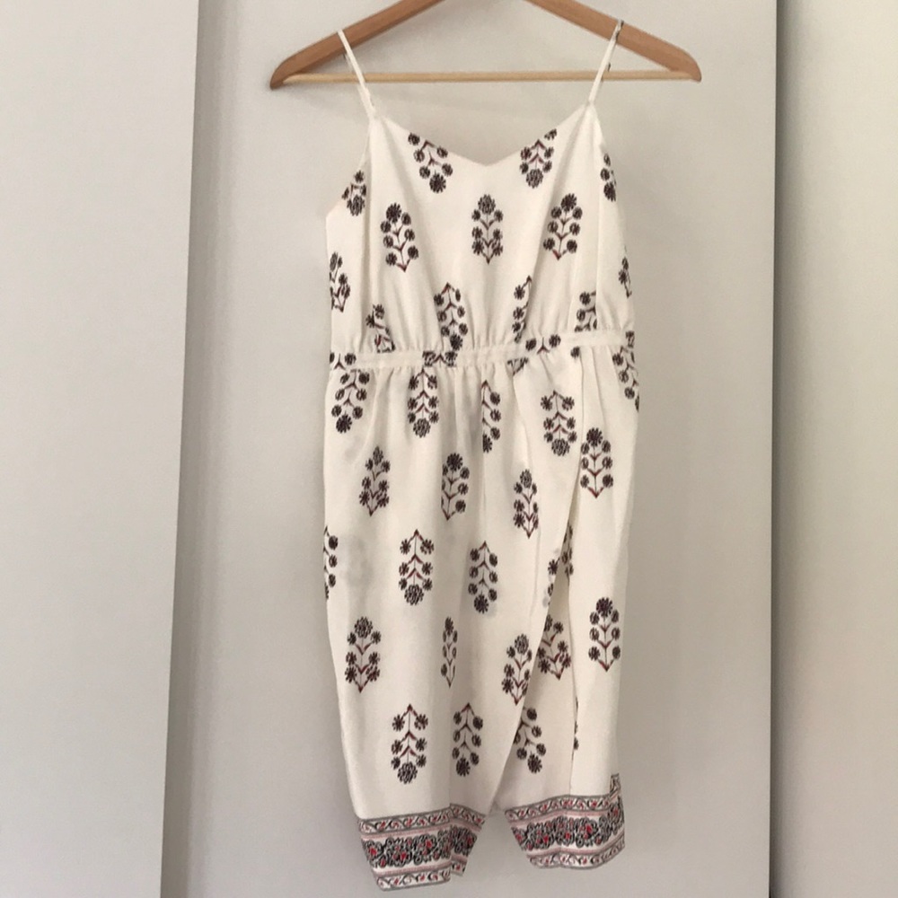 Sleeveless white with flowers Madewell dress